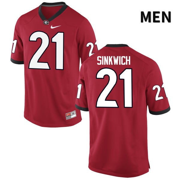 Georgia Bulldogs Men's Frank Sinkwich #21 Red Stitched College UGA Football Jersey 23PT010GS